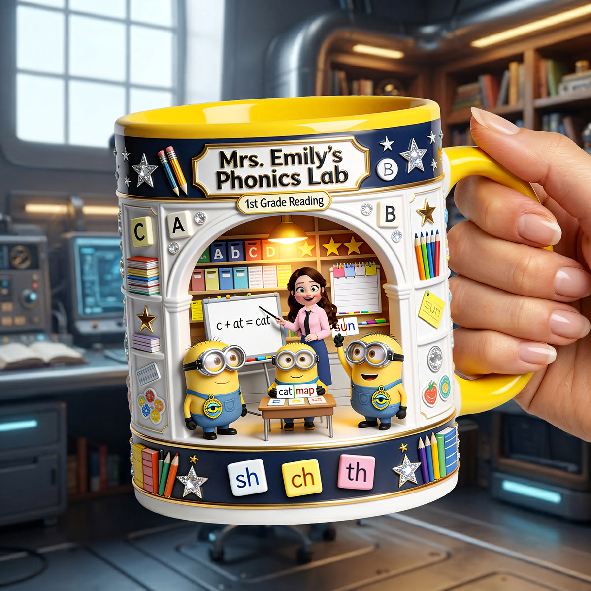“Inspire Learning Every Sip” - Personalized Classroom Boss Coffee Mug - Custom Gift for Teachers