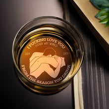 Load image into Gallery viewer, Personalized Engraved Whiskey Glass for Couples - A Unique Love Gift Whiskey Glass PopCulturePrints
