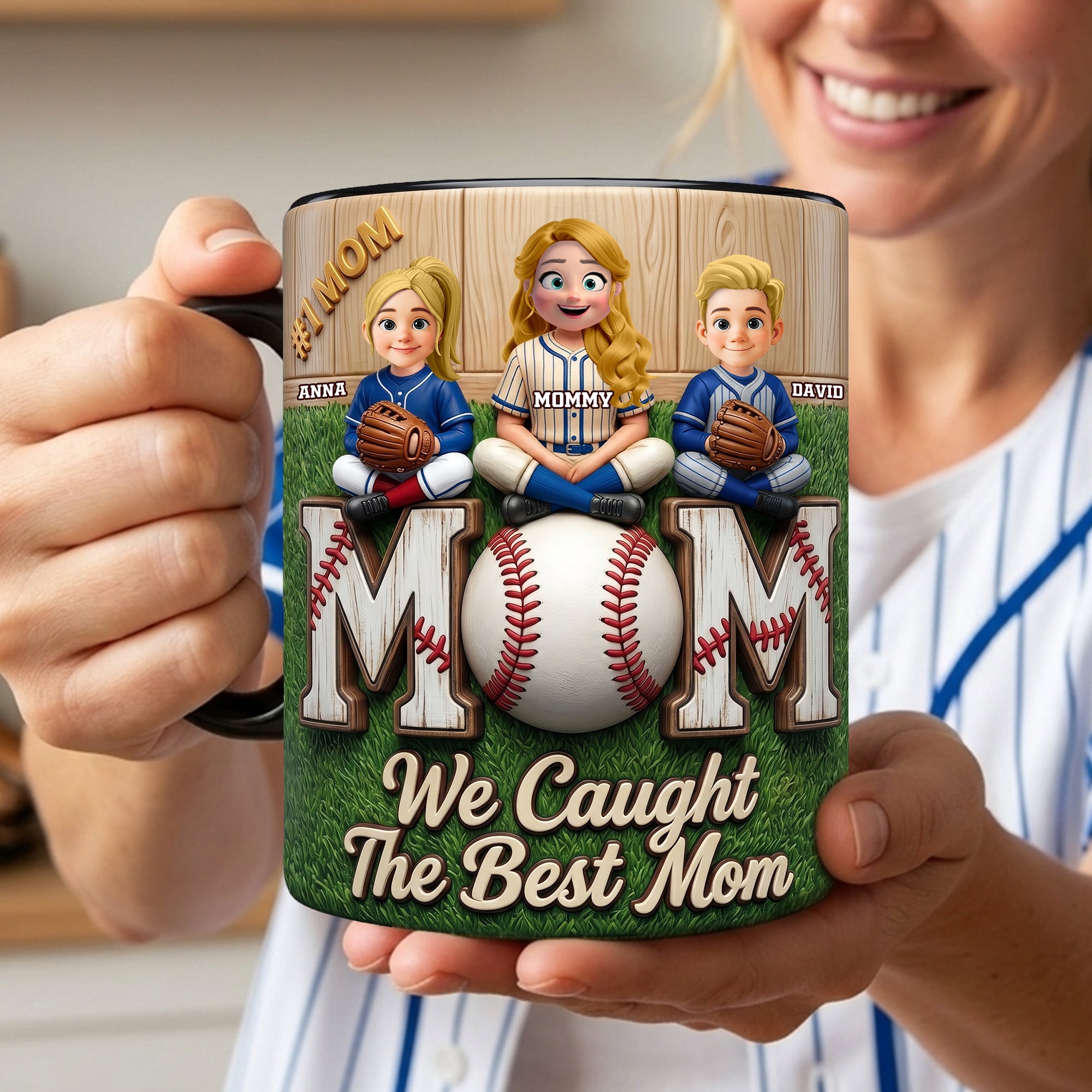 We Caught The Best Mom - Personalized Proud Baseball Mom Magic Coffee Mug Coffee Mug PopCulturePrints