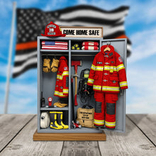 Load image into Gallery viewer, Come Home Safe - Firefighter Personal Locker Plaque | Custom Personalized Gifts for Firefighters Shaped Plaques PopCulturePrints
