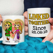 Load image into Gallery viewer, Personalized Couple Mug - Linked Together Since Coffee Mug PopCulturePrints
