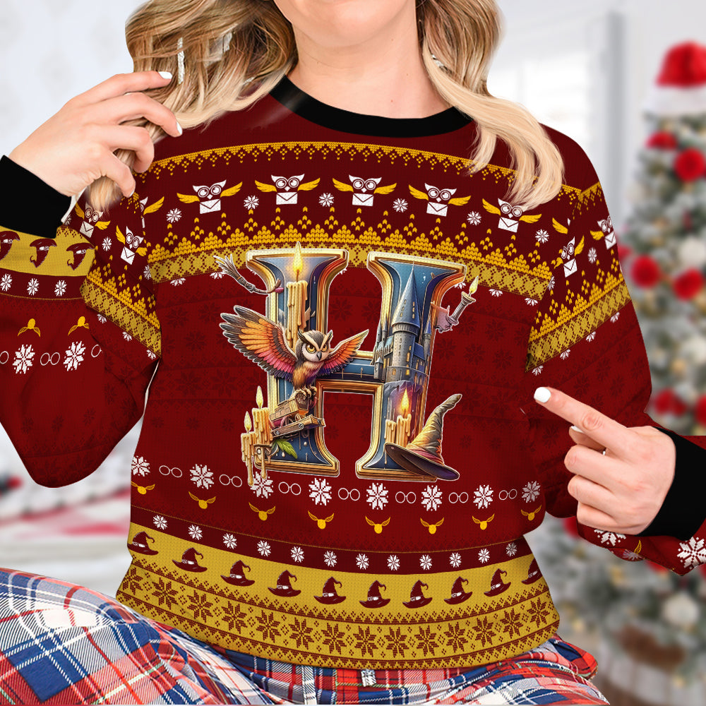 Personalized Wizardry Christmas Sweater - Movie Fan Tribute