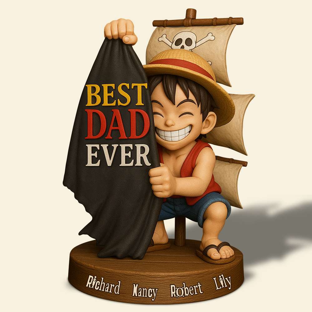 Best Dad Ever - Personalized Captain Dad Acrylic Plaque Gift Shaped Plaques PopCulturePrints