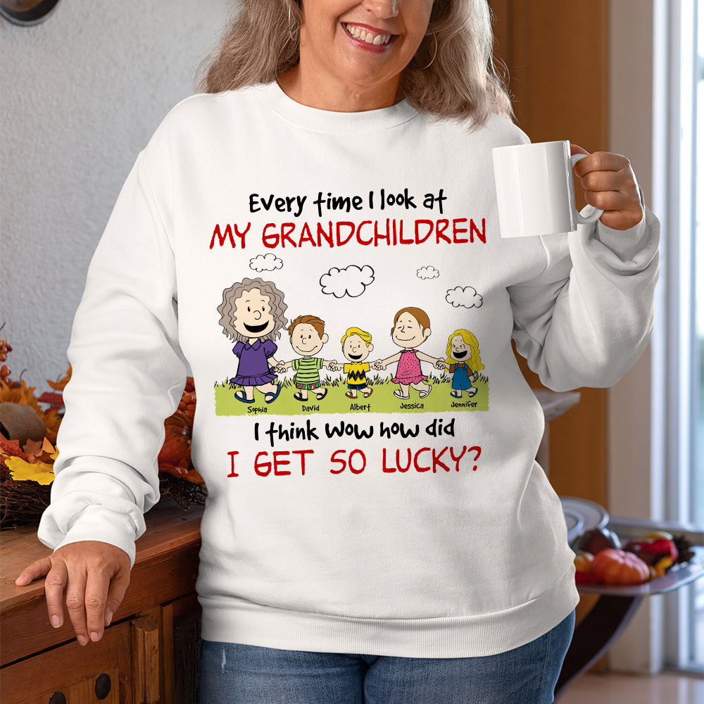 Personalized Grandchildren Cartoon T-Shirt