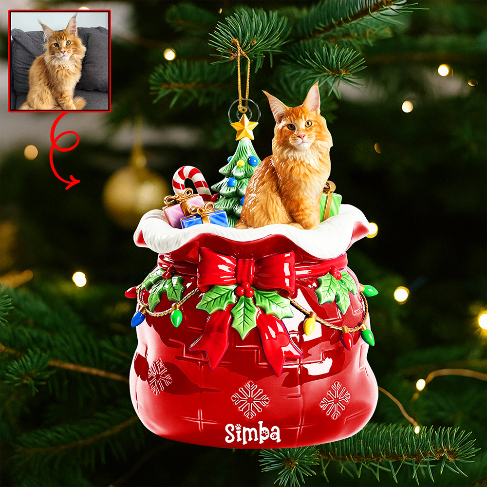 “Celebrate Your Furry Friend!” - Personalized Festive Pet Keepsake Christmas Ornament - Custom Photo Gift for Pet Lovers Ornament PopCulturePrints
