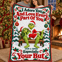 Load image into Gallery viewer, I Adore You and Love Every Part Of You - Funny Mischief Couples Blanket - Personalized Christmas Gift Blanket PopCulturePrints
