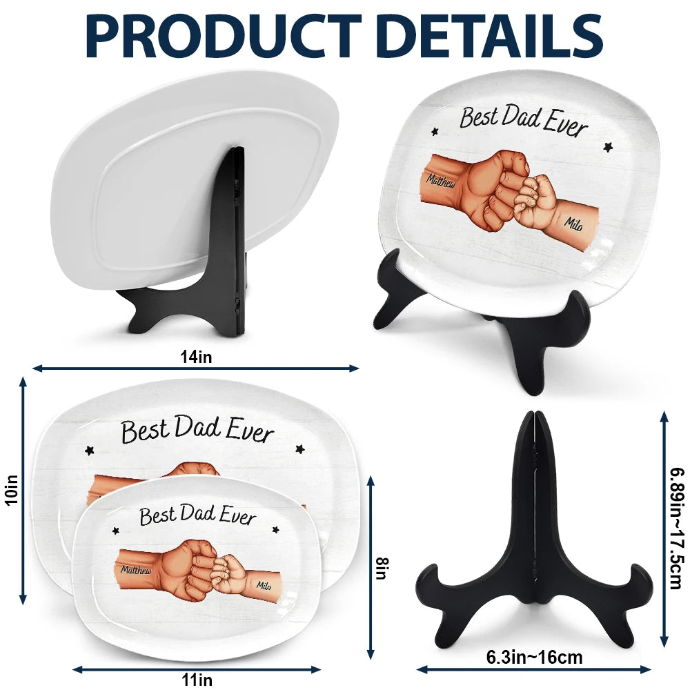 Daddy's Team Hand Punch - Personalized Plate Plate PopCulturePrints