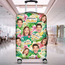 Load image into Gallery viewer, Personalized Couple Luggage Cover - Upload Your Faces with Lemon Pattern Luggage Covers PopCulturePrints

