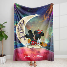Load image into Gallery viewer, Personalized Alien Couple Blanket - I Love You to the Moon and Back Gift | Valentine&#39;s Day Gifts Blanket PopCulturePrints
