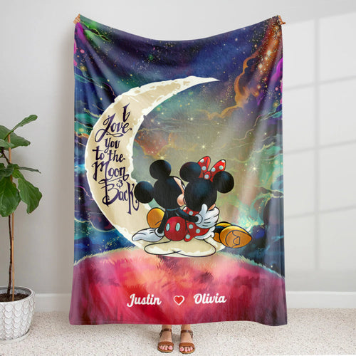 I Love You to the Moon and Back Personalized Blanket - Perfect Couple Gift for Valentine's Day Gifts Blanket PopCulturePrints