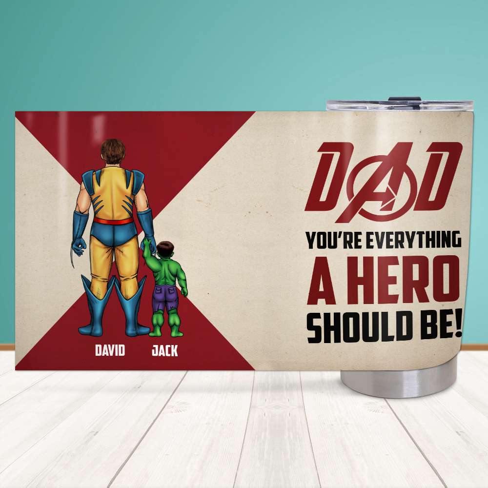 Super Dad and Son Personalized Tumbler