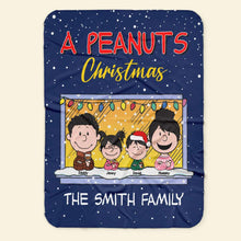 Load image into Gallery viewer, Custom Family Cartoon Christmas Blanket - Peanuts Style
