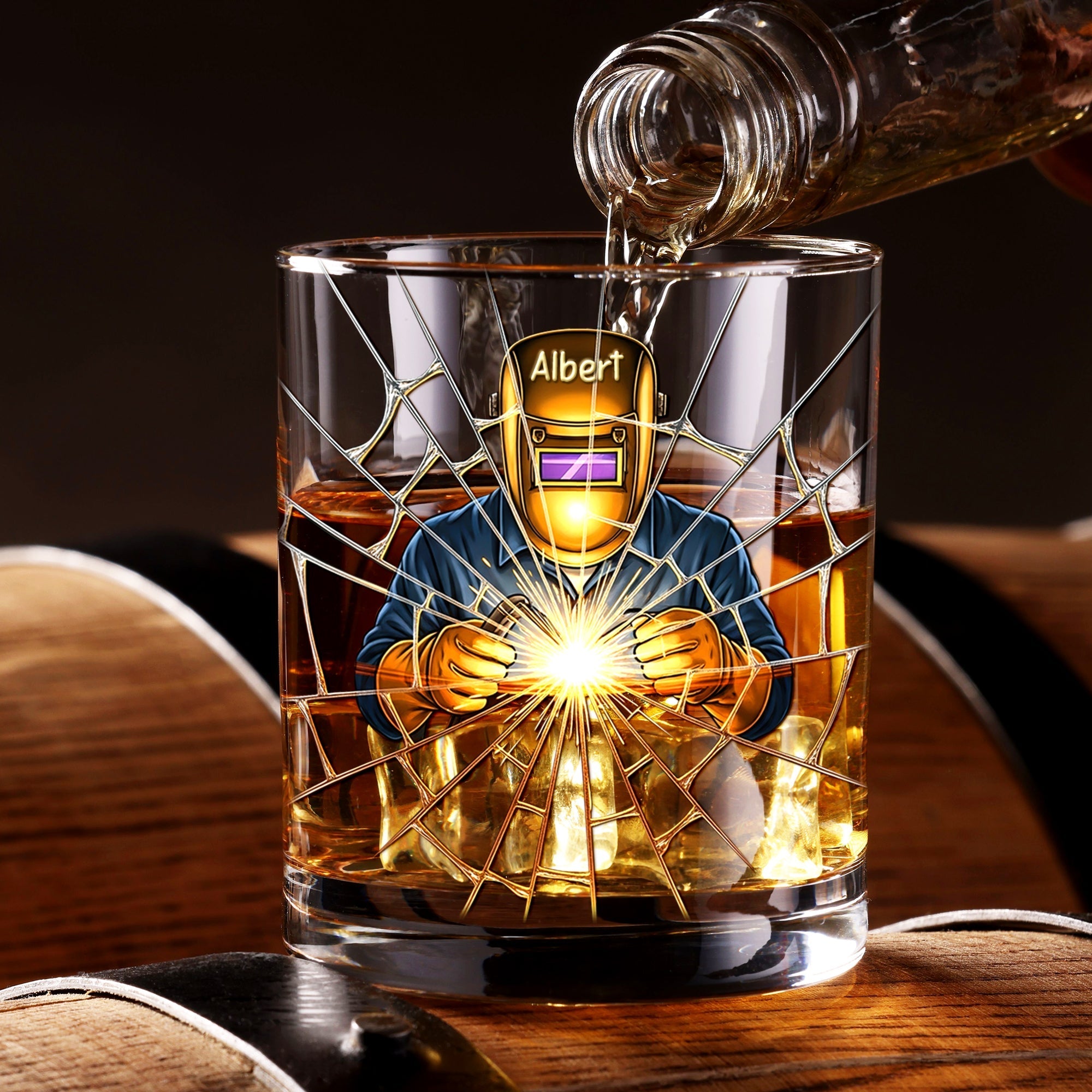 "Illuminate Your Passion with Every Sip" - Professional Welder Drinking Glass - Personalized Gift for Welders and Craft Enthusiasts Glass PopCulturePrints
