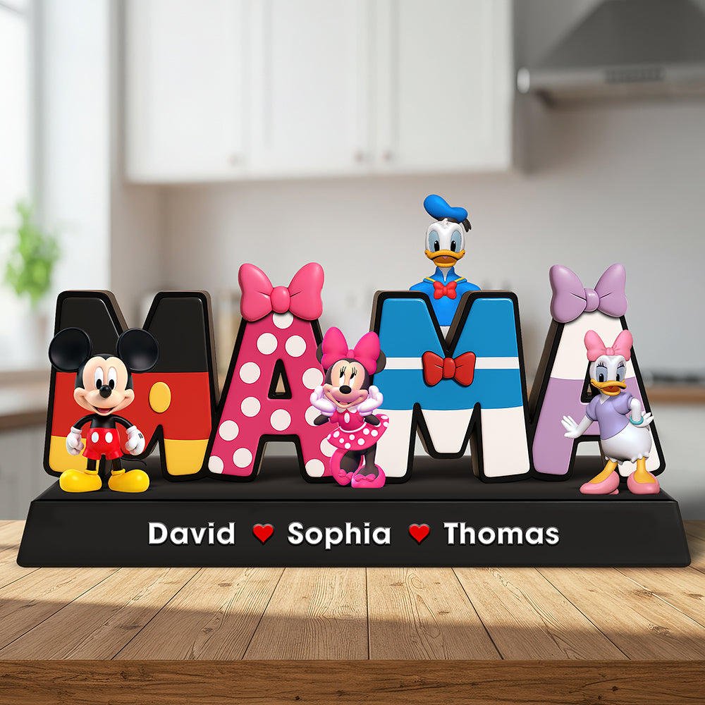 Mama's Joy - Personalized Cartoon Acrylic Plaque - Perfect Gift for Moms and Grandmas Shaped Plaques PopCulturePrints