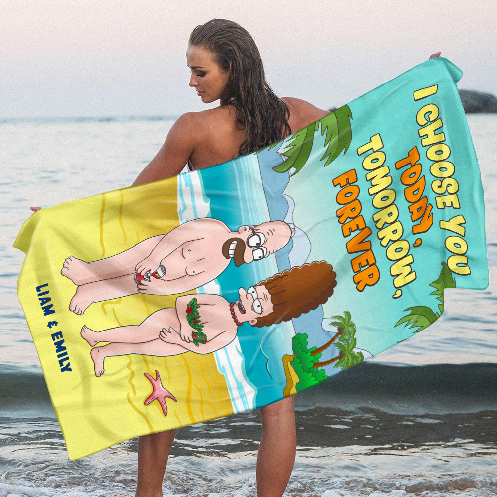 Personalized Funny Beach Towel for Couples - I Choose You Beach Towel PopCulturePrints