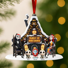 Load image into Gallery viewer, “Bring Joy to Your Spooky Family Holiday!” - Spooky Family Christmas Ornament - Personalized Gift for Families Ornament PopCulturePrints
