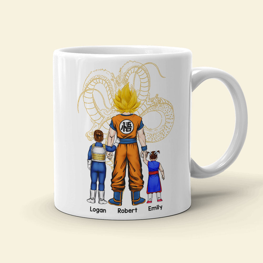 Personalized Dragon Dad Mug - Custom Anime-inspired Gift Coffee Mug PopCulturePrints