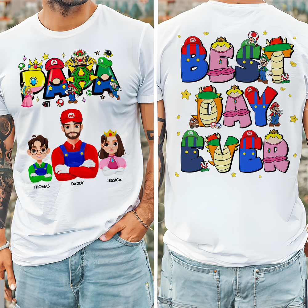 “Best Dad Ever” Personalized Shirt - Perfect Gift for Dads, Grandpas, and Father Figures Shirts PopCulturePrints