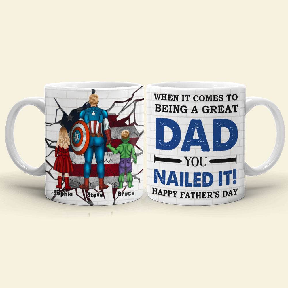 Super Dad Personalized Mug - Custom Father's Day Gift Coffee Mug PopCulturePrints