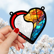 Load image into Gallery viewer, Personalized Dog Lovers Suncatcher Ornament - Heart Design Ornament PopCulturePrints
