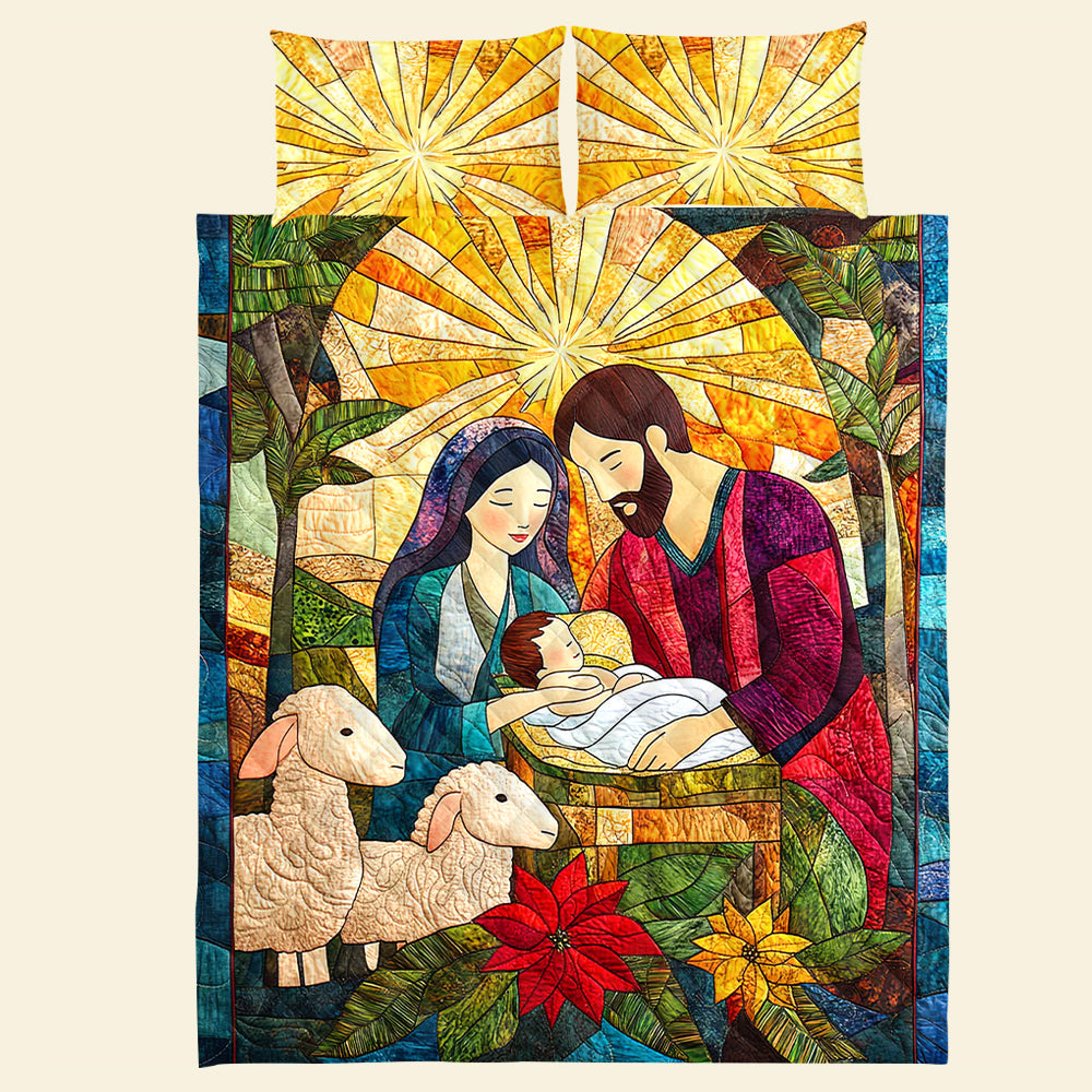 Nativity Scene Christmas Quilt Bed Set Blanket PopCulturePrints