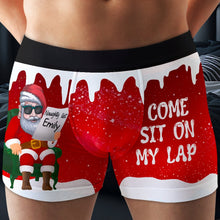 Load image into Gallery viewer, Naughty Santa Personalized Men's Boxers - Come Sit On My Lap Boxer Briefs PopCulturePrints

