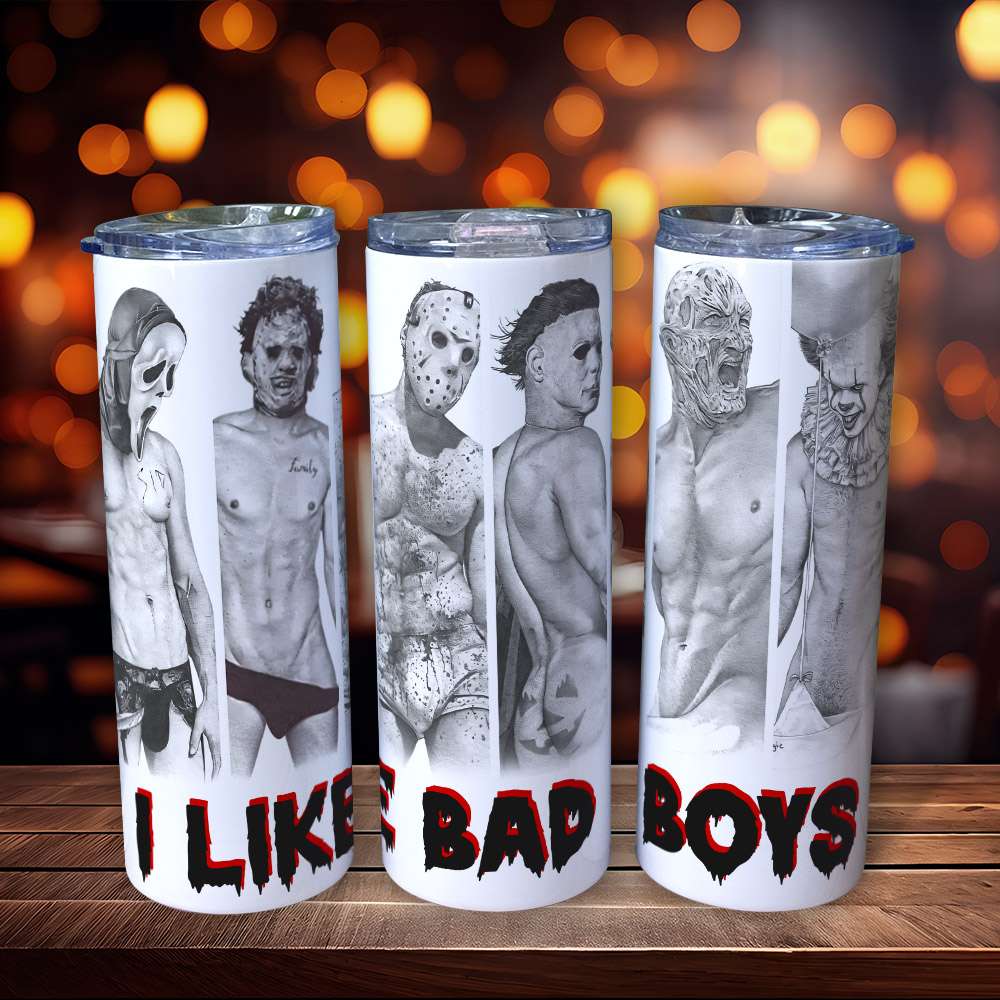 Horror Film Bad Boys Skinny Tumbler - Personalized Gift