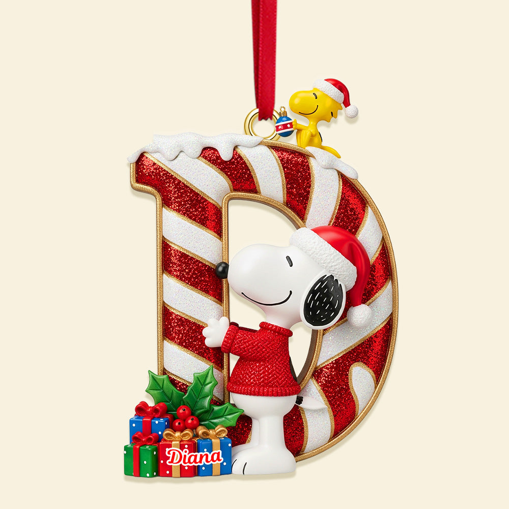 Celebrate the Season with Joy – Personalized Christmas Alphabet Acrylic Ornament Ornament PopCulturePrints