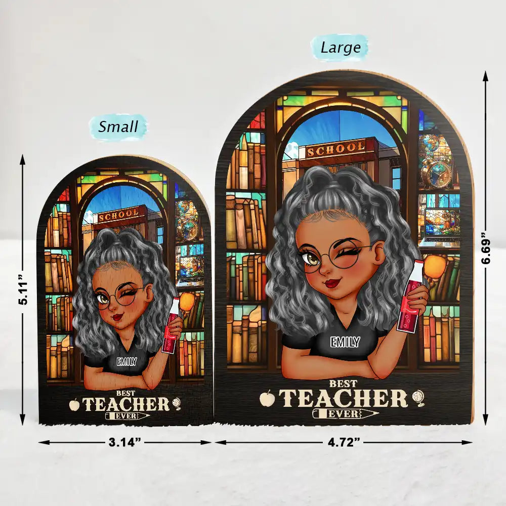 Best Teacher Ever - Personalized Wood Book Ends Wood Book Ends PopCulturePrints