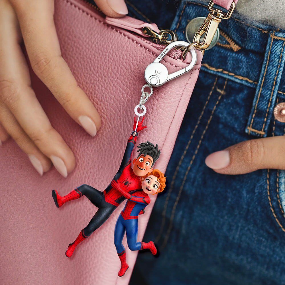 Hanging Together Couple Keychain - Personalized Gift for Couples