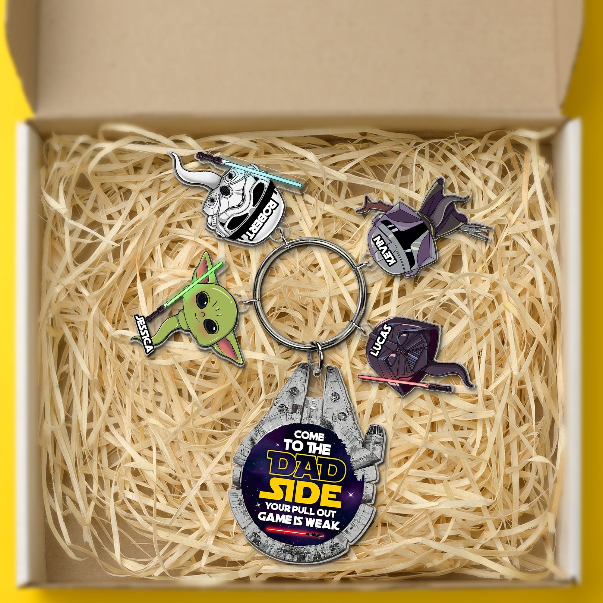 Galactic Dad Personalized Keychain Keychains PopCulturePrints