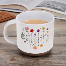 Load image into Gallery viewer, &quot;Celebrate Each Month with Unique Floral Designs&quot; - Personalized Pottery Mug - Gift for Mom, Grandma, and Loved Ones Pottery Mug PopCulturePrints
