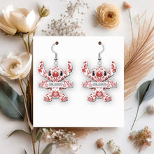 Load image into Gallery viewer, “Embrace Your Unique Style with Blue Floral Alien Earrings” - Personalized Gifts for Cartoon Fans Earrings PopCulturePrints
