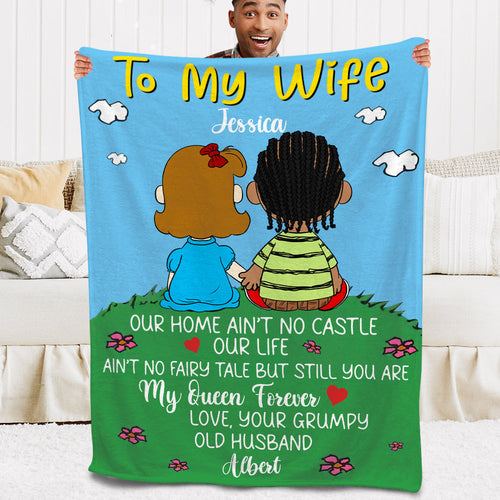 Personalized Cartoon Character Blanket for Couples - Perfect Gift for Your Wife! Blanket PopCulturePrints