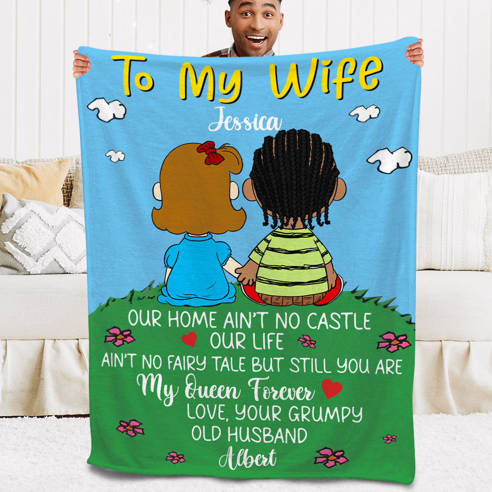 Personalized Cartoon Character Blanket for Couples - Perfect Gift for Your Wife! Blanket PopCulturePrints