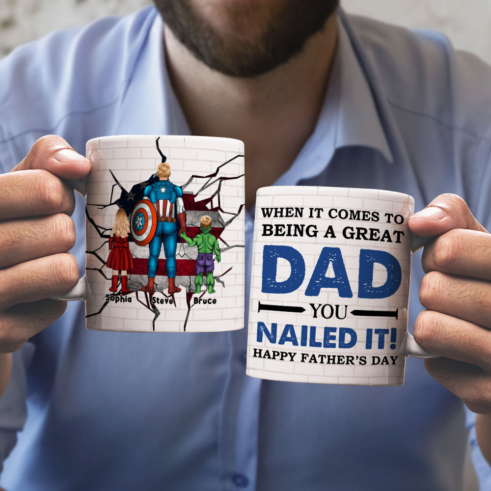 Super Dad Personalized Mug - Custom Father's Day Gift Coffee Mug PopCulturePrints