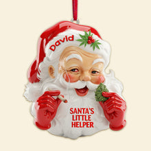 Load image into Gallery viewer, “Santa's Little Helper: A Cheerful Gift for the Holidays” - Personalized Acrylic Ornament for Smokers Ornament PopCulturePrints
