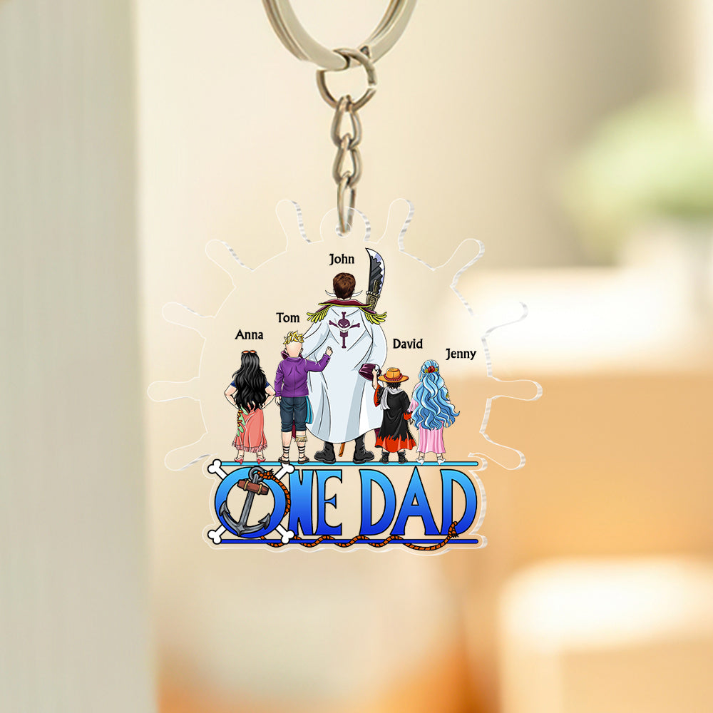Custom Anime-Inspired Keychain for Dad - Personalized Father's Day Gift Keychains PopCulturePrints