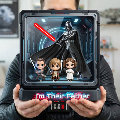 I'm Their Father - Cosmic Dad And Kids Acrylic Plaque | Personalized Gift for Dad, Grandpa & Father Figures Shaped Plaques PopCulturePrints