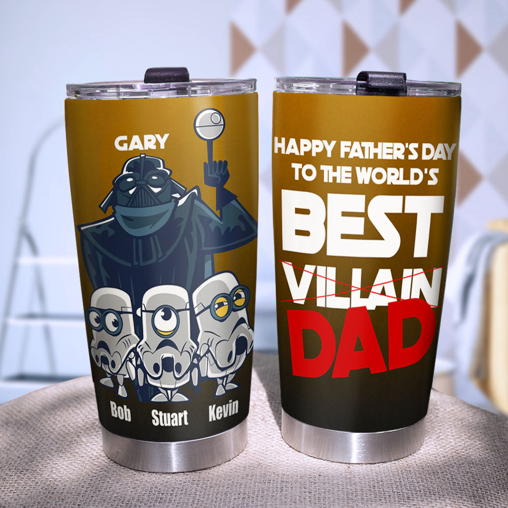 Custom 'Best Villain Dad' Father's Day Tumbler